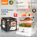 Cuiseur Vapeur Electrique RAF 12L : Pour une cuisine saine, rapide et savoureuse.