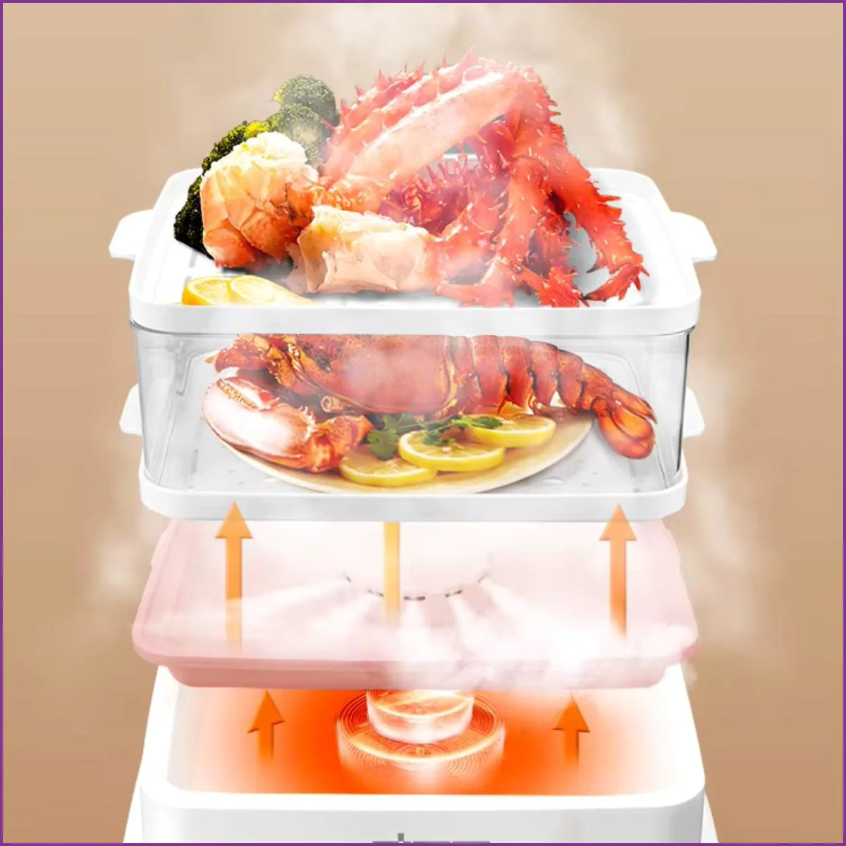 Cuiseur Vapeur Electrique RAF 12L : Pour une cuisine saine, rapide et savoureuse.